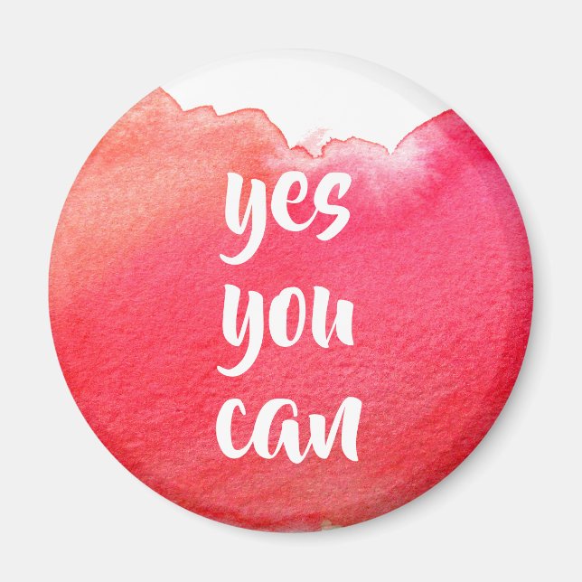 Red watercolor positive yes you can message magnet (Front)