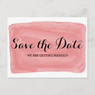 Red Watercolor Save the Date Postcard