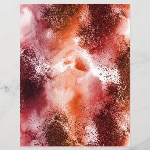 Red watercolor stains soft pastel scrapbook paper