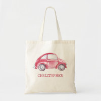 Red Watercolor Vintage Retro Buggy Bug Car