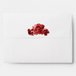 Red Watercolor Vintage Roses Elegant Floral Envelopes