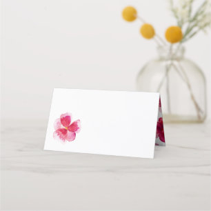 Red watercolor viola wedding event place card