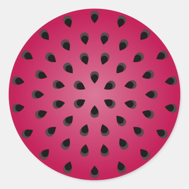 Red watermelon chunk with seeds classic round sticker (Front)