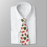 Red Watermelon Pattern Tie<br><div class="desc">Cute and fun watermelon pattern neck tie featuring a red fruit in slices, seeds, and heart shaped.</div>