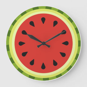 Red Watermelon Slice Wall Clock