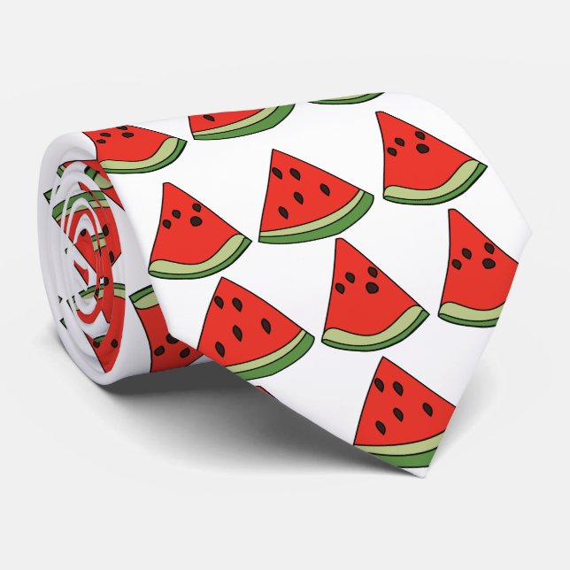 Red Watermelon Slices Tie (Rolled)