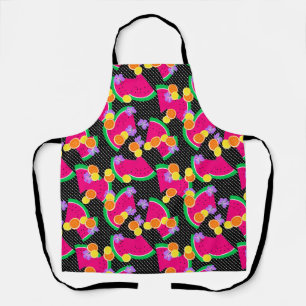 Red Watermelon Yellow Lemons Tropical Apron