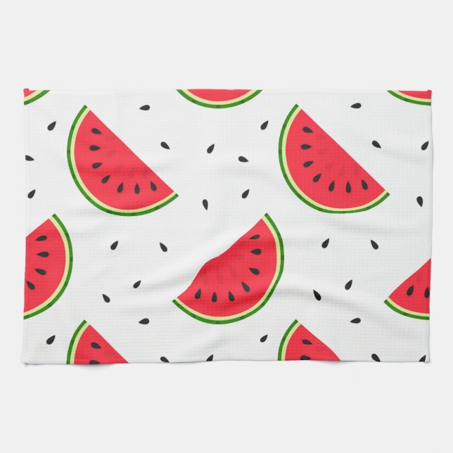 Red watermelons design kitchen towel. tea towel (Horizontal)