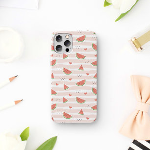 Red Watermelons, Hearts, Stripes, Summer Pattern Case-Mate iPhone Case