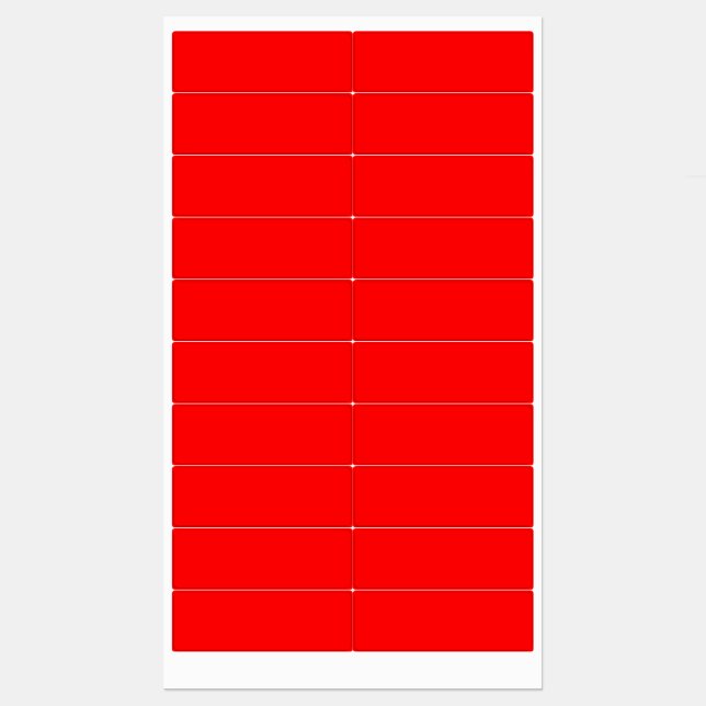 Red Waterproof Labels (Sheet)