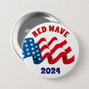 RED WAVE 2024 REPUBLICAN ELECTION 7.5 CM ROUND BADGE
