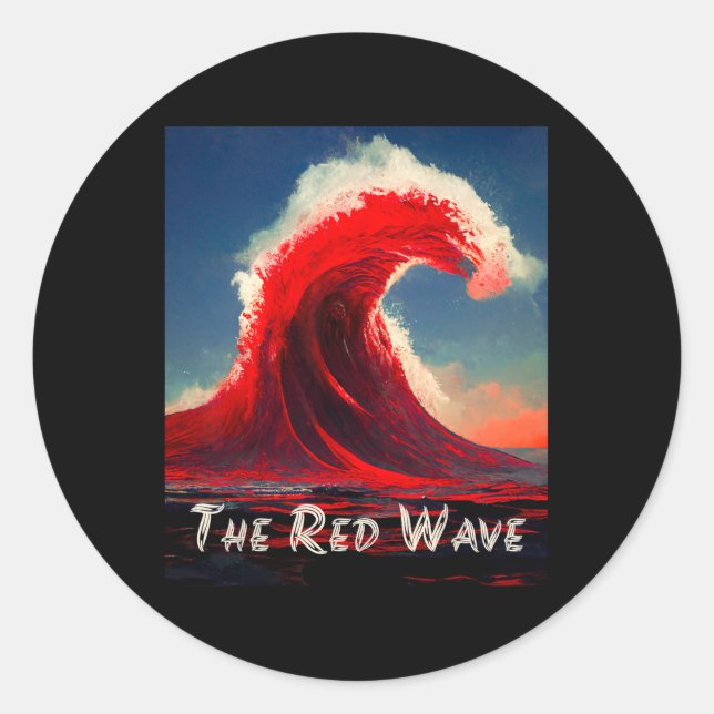 Red Wave Is Coming Republican Vote  Classic Round Sticker (Front)