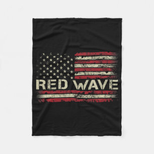 Red Wave Usa 2025 Election Republican American Fla Fleece Blanket