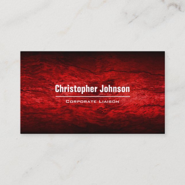 Red Waves Modern Professional Business Card (Front)