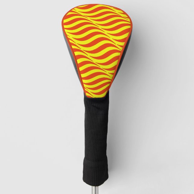 Red Waves Yellow Sky Golf Head Cover (Front)