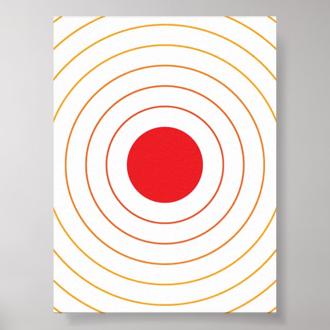 Red Wavy Circle Illustration – Bold Minimalist Abs Poster (Front)