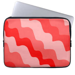 Red wavy ocean waves gradient  laptop sleeve