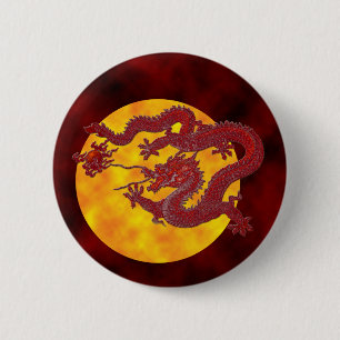 Red Wax Dragon 6 Cm Round Badge