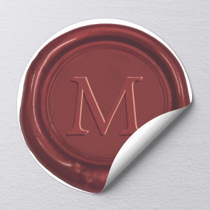 Red Wax Monogram Classic Wedding Favour Red Seal