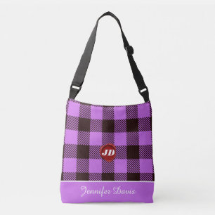 Red Wax Plaid Tartan Personalised Trendy Orchid Crossbody Bag