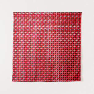 Red weave seamless texture of bamboo wicker rattan tapestry