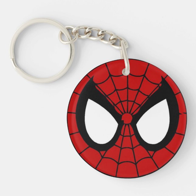 Red Web Hero Double-Sided Round Acrylic Keychain   (Front)