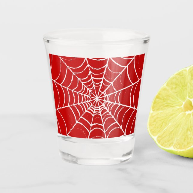 Red Web Shot Glass (Front)