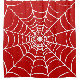 Red Web Shower Curtain