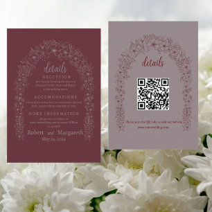  Red Wedding Floral Gate  Enclosure Card
