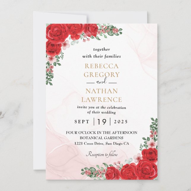 Red wedding invitation (Front)
