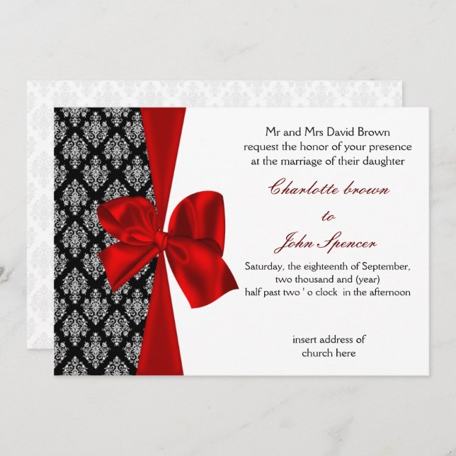 red wedding invitation (Front/Back)