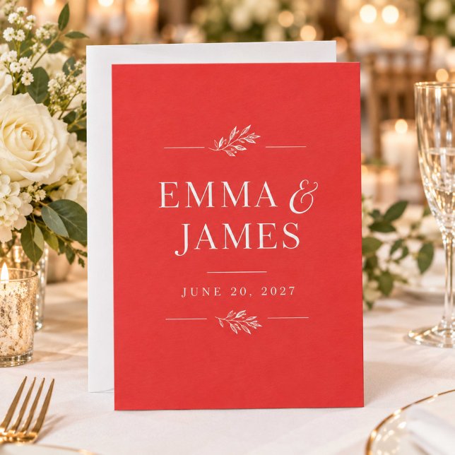 Red Wedding Invitation | White Border (Creator Uploaded)