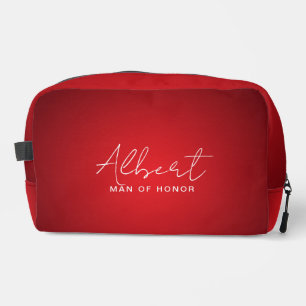 Red Wedding Man of Honour Personalised Dopp Kit