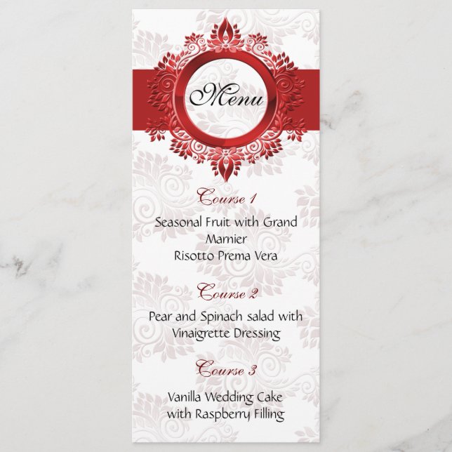 red wedding menu (Front)