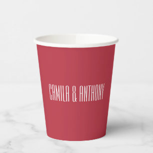 Red Wedding Paper Cups