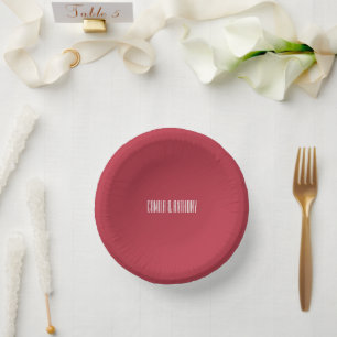 Red Wedding Paper Plate