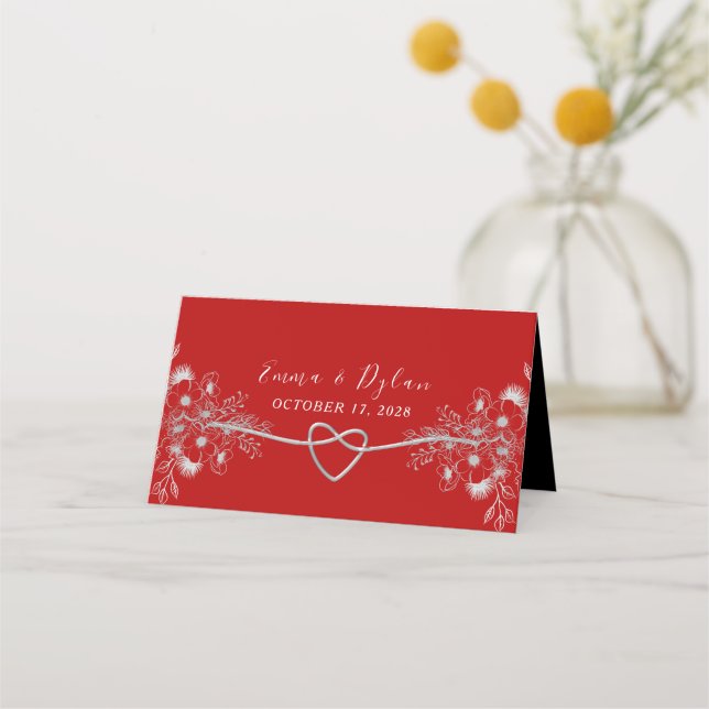 Red Wedding Place Card (Back)