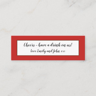Red Wedding Reception Drinks Ticket