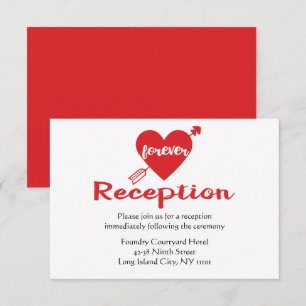 Red Wedding Reception Heart Modern Trendy Invitation