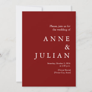 Red Wedding with a photo & QR Code Invitation