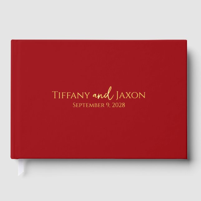 Red Wedding With Real Guest Book (Front)