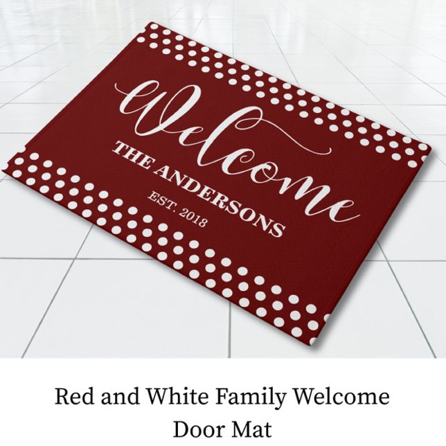 Red Welcome Family Door Mat (Creator Uploaded)