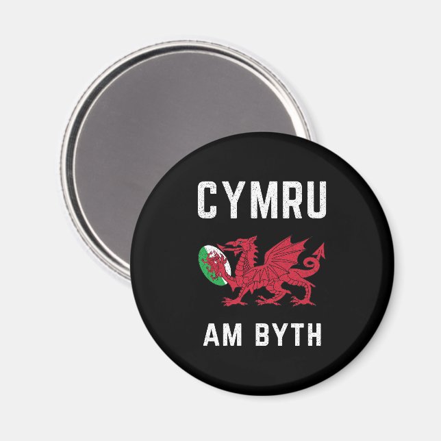 Red Welsh Dragon Cymru Roots Rugby Fan Wales Flag Magnet (Front/Back)