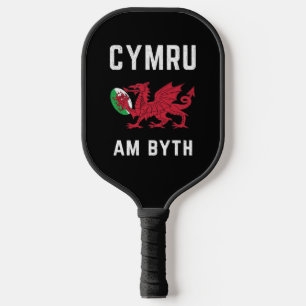 Red Welsh Dragon Cymru Roots Rugby Fan Wales Flag Pickleball Paddle