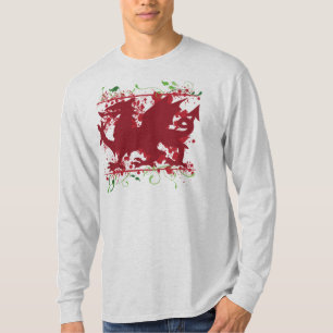 Red Welsh Dragon Men's Long Sleeve Raglan Shirt