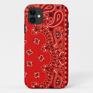 Red Western Bandanna Scarf Fabric Wrap iPhone 11 Case