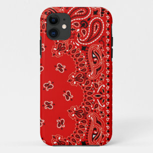 Red Western Bandanna Scarf Fabric Wrap iPhone 11 Case