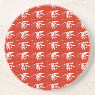 Red Wet Fly Pattern Trout Fly Coaster