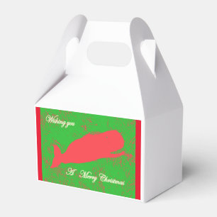 red whale merry christmas gift box