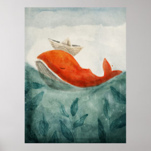 Red Whale Poster